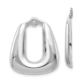 14k White Gold Polished Hoop Earring Jackets